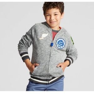 Cat& Jack Boys XL (16) baseball zip up hoodie